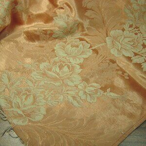 Vintage piece of peach & cream damask fabric-72" x 22"-selling as a cutter piece